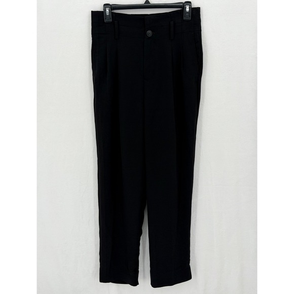 Madewell Pants - Madewell Pants Womens 2 Tall Black Pleated Tapered High Rise Minimalist Staple